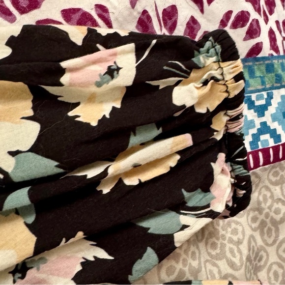 Philosophy Black Floral Long-Sleeve Tee with Pink and Mint Flowers - Picture 5 of 6